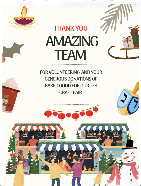 Thank you amazing staff for volunteering and baked goods